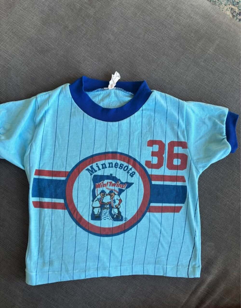 Vintage 70s/80s Minnesota Twins Toddler Ringer Shirt Jersey 3T Win Twins Mascot